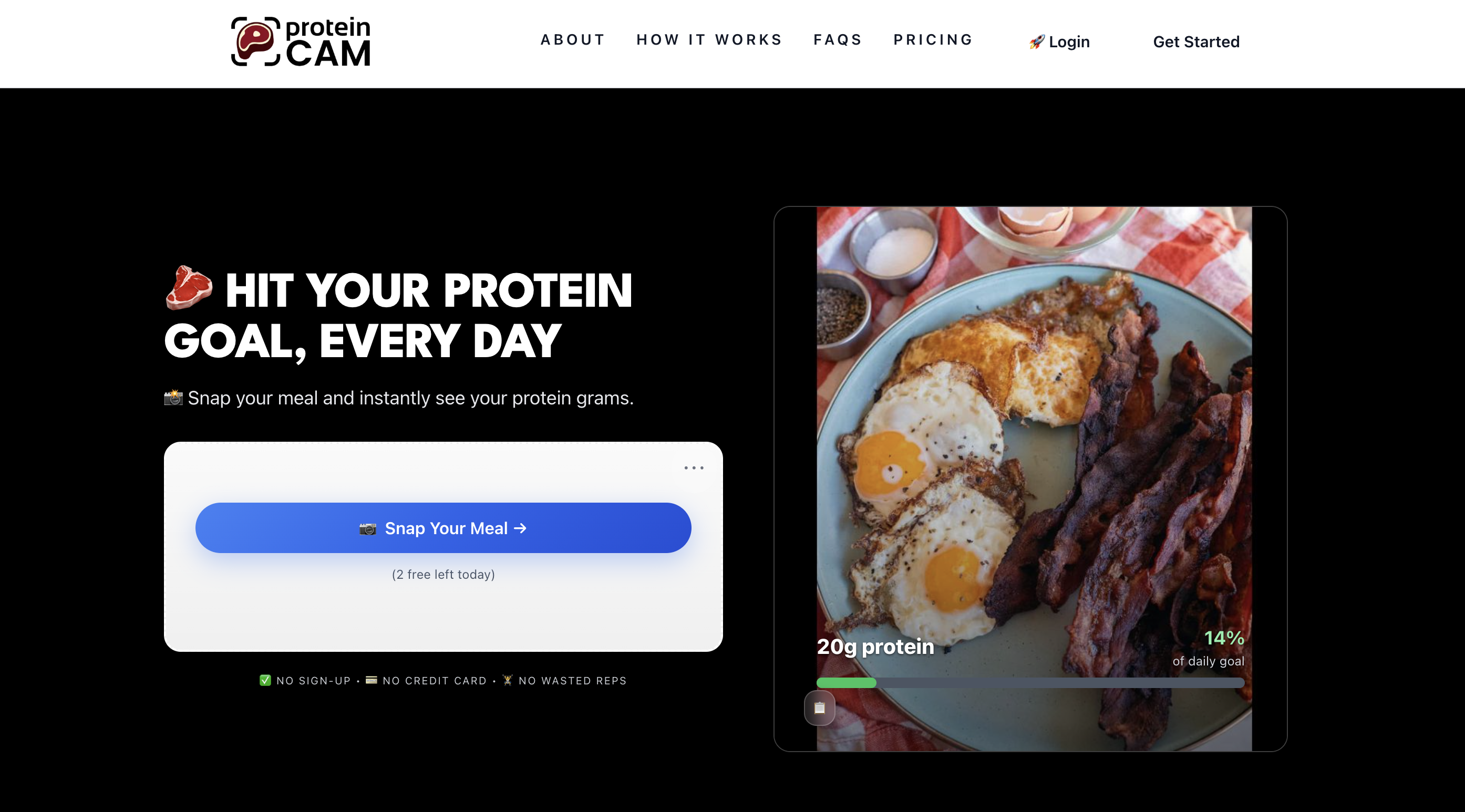 Protein Cam website preview
